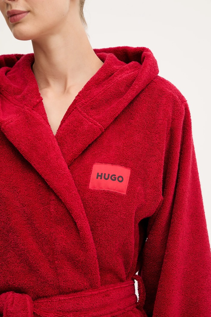 HUGO halat TERRY_HOODED GOWN 50502744 rosu