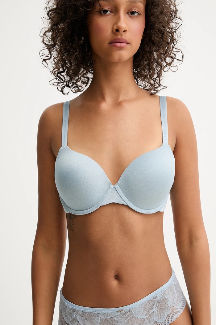 BOSS nedrček z viskozo UNDERWIRE BRA CI modra 50502738