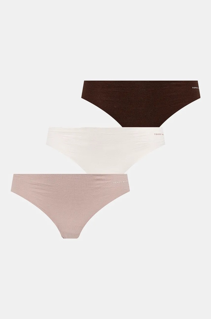 Tommy Hilfiger figi damskie bawełniane z elastanem 3-pack dzianina beżowy UW0UW03871