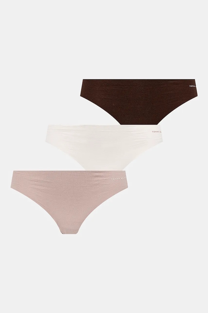 Tommy Hilfiger figi damskie bawełniane z elastanem 3-pack dzianina beżowy UW0UW03871