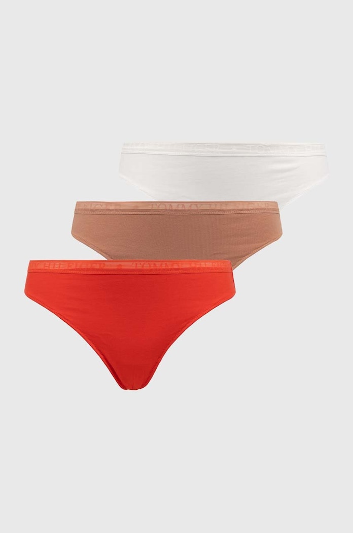 Tanga Tommy Hilfiger 3-pack tanga červená UW0UW04890