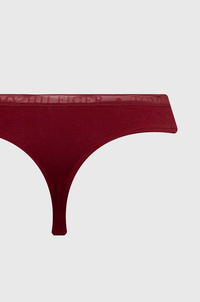 Tanga Tommy Hilfiger 3-pack UW0UW04890 burgundské