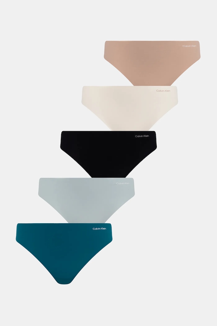 Στρινγκ Calvin Klein Underwear 5-pack πλεκτό ύφασμα μαύρο 000QD3556E