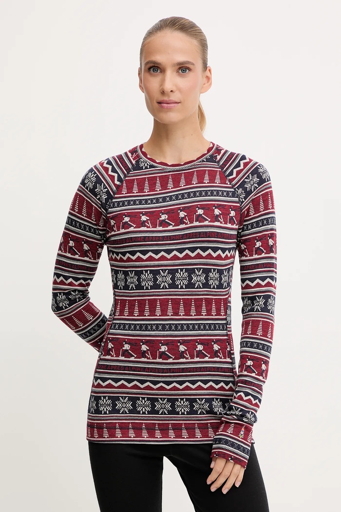 Smartwool longsleeve funcțional Classic Thermal Merino outdoor burgundia SW016370