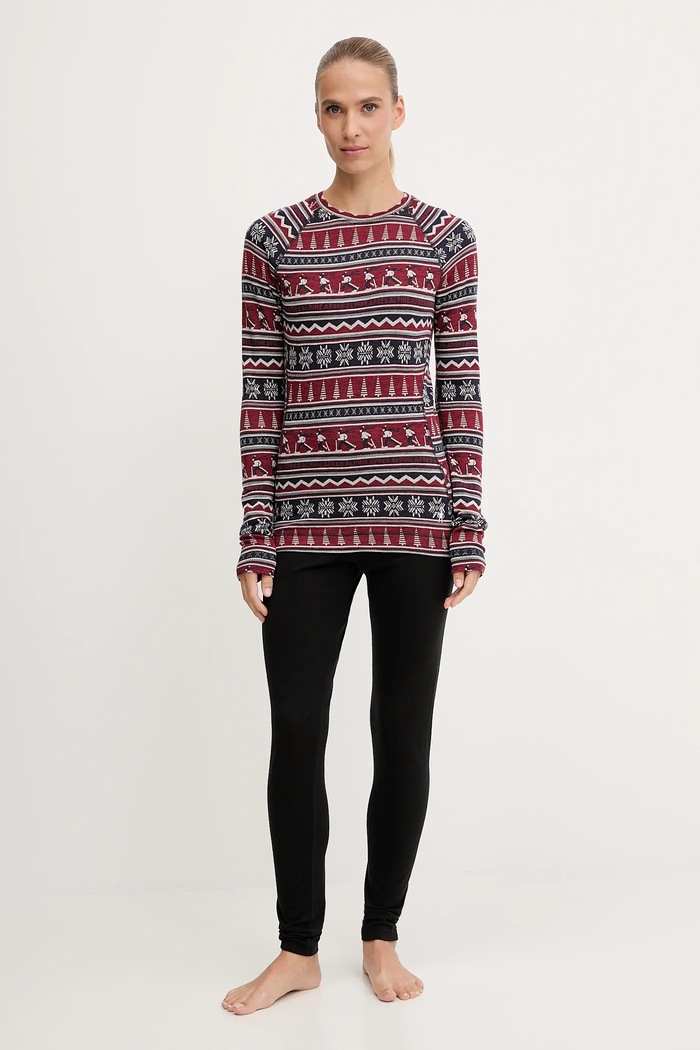Smartwool longsleeve funcțional Classic Thermal Merino SW016370 burgundia AW25