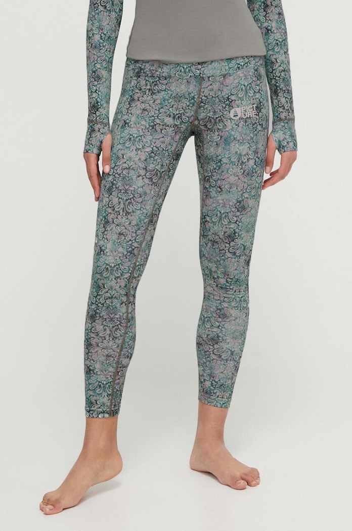 Picture legginsy funkcyjne Xina Printed sporty zimowe zielony LG090