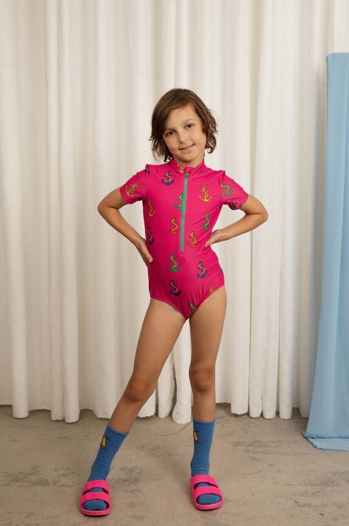 Mini Rodini egyrészes gyerek fürdőruha mintás rózsaszín 2368010028