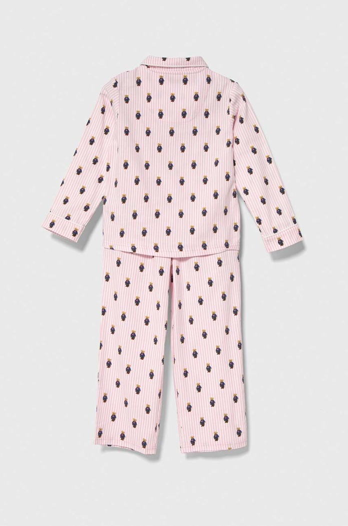 Polo Ralph Lauren pijamale de bumbac pentru copii 4P0143 roz AW23