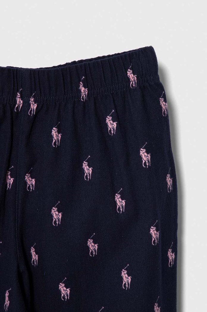 Dječja pamučna pidžama Polo Ralph Lauren mornarsko plava 4P0150