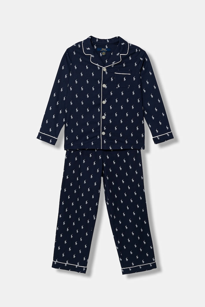 Dětské bavlněné pyžamo Polo Ralph Lauren sada námořnická modř 9P0137