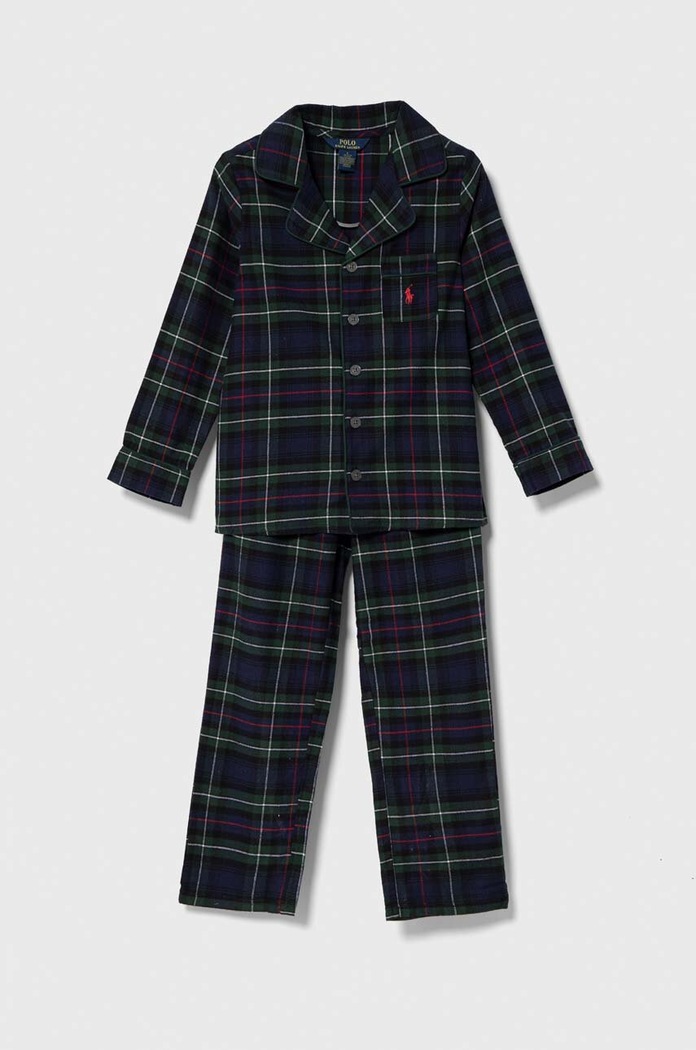 Παιδικές βαμβακερές πιτζάμες Polo Ralph Lauren σετ πράσινο 9P0137