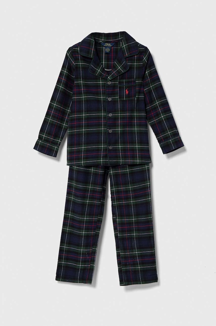 Παιδικές βαμβακερές πιτζάμες Polo Ralph Lauren σετ πράσινο 9P0137