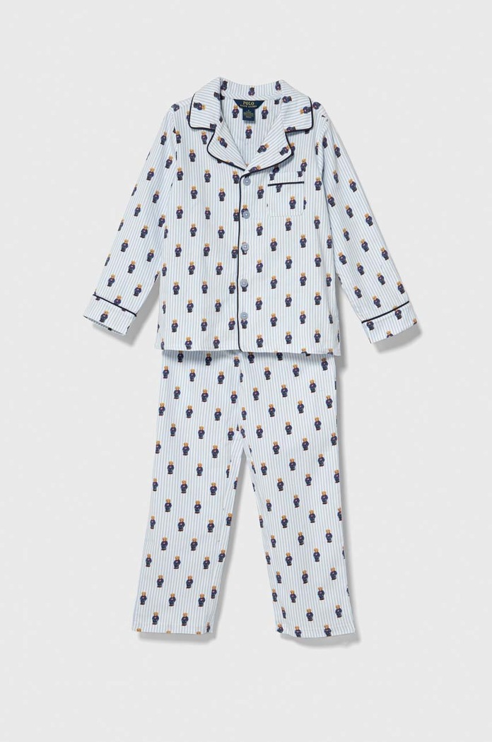 Dětské bavlněné pyžamo Polo Ralph Lauren sada modrá 9P0149