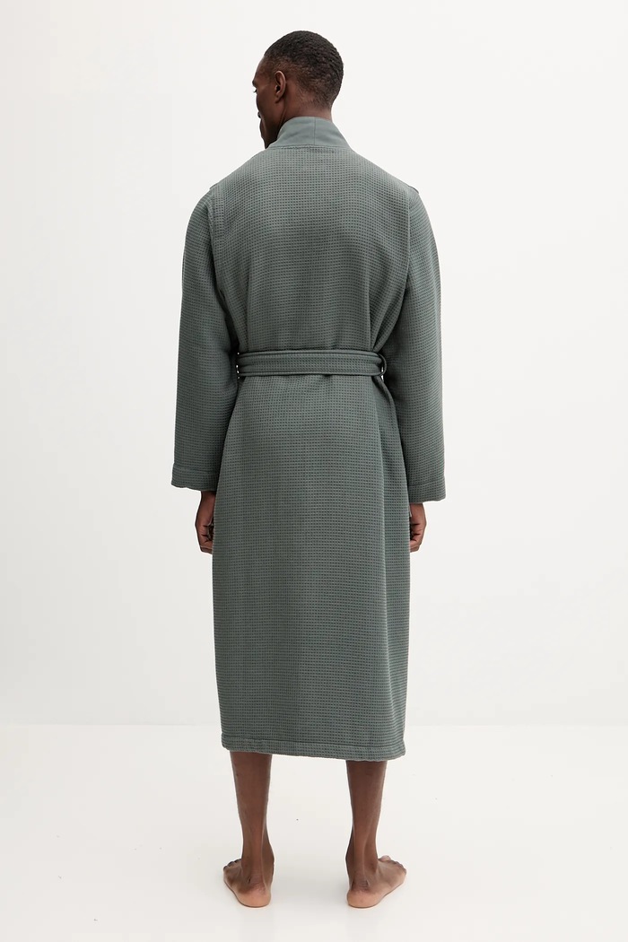 BOSS halat Waffle Kimono 50469787 verde AW25