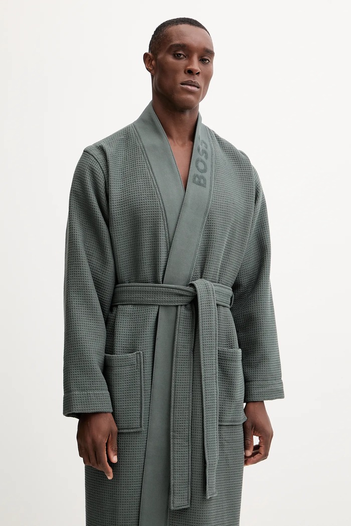 Îmbrăcăminte BOSS halat Waffle Kimono 50469787 verde