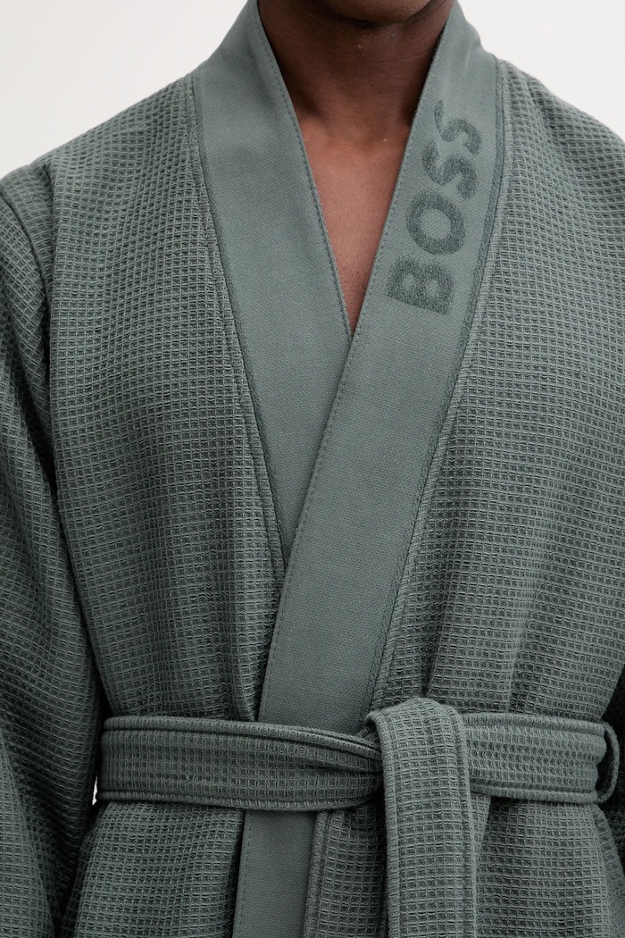 BOSS halat Waffle Kimono verde 50469787