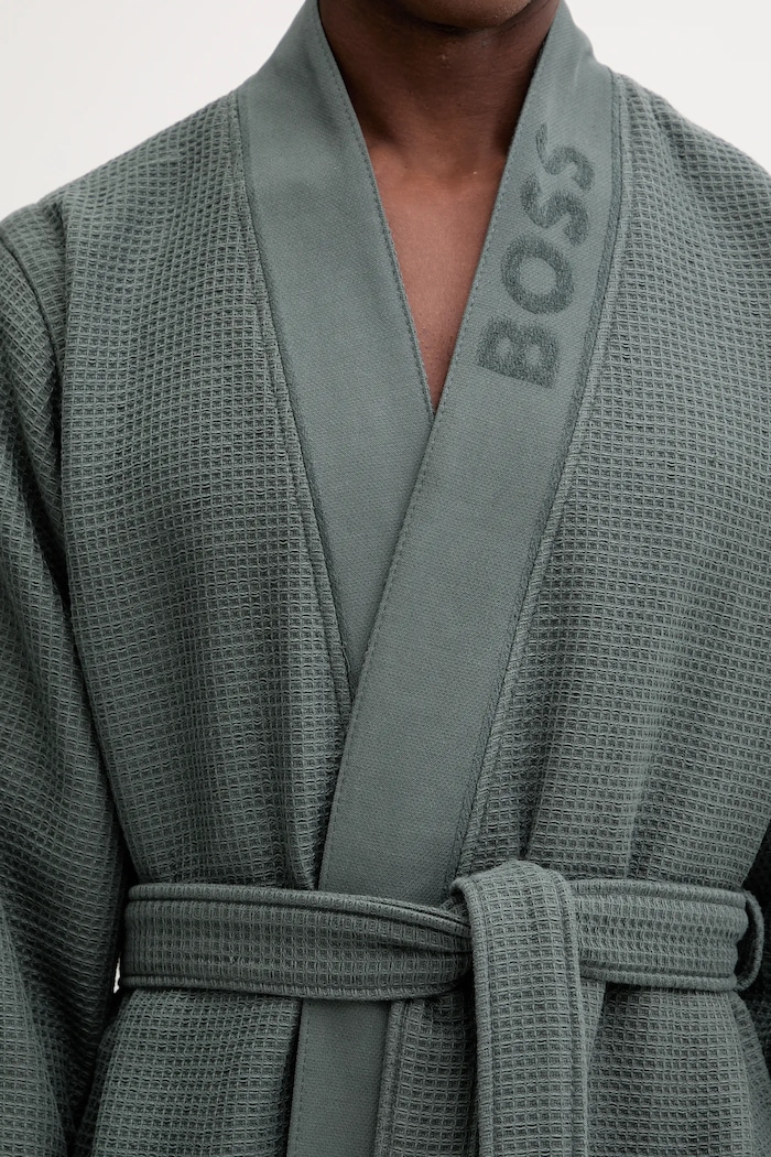 BOSS halat Waffle Kimono verde 50469787