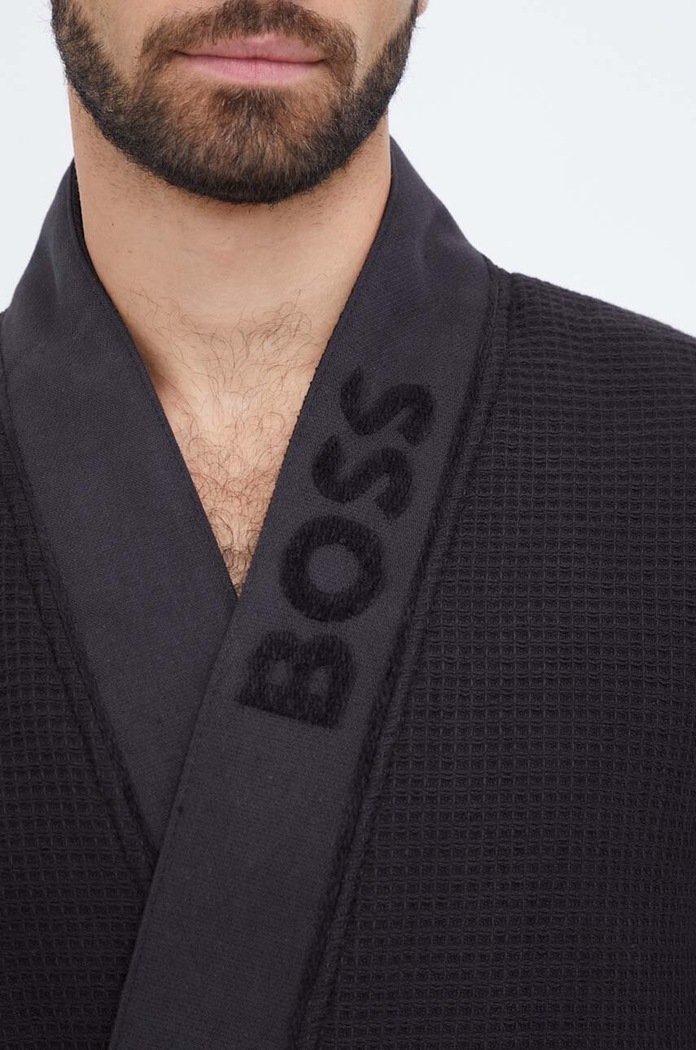 Халат BOSS Waffle Kimono 50469787 черен