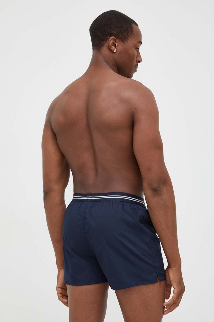 Дрехи Памучни боксерки BOSS (3 броя) 3P Woven Boxer 50480034 син