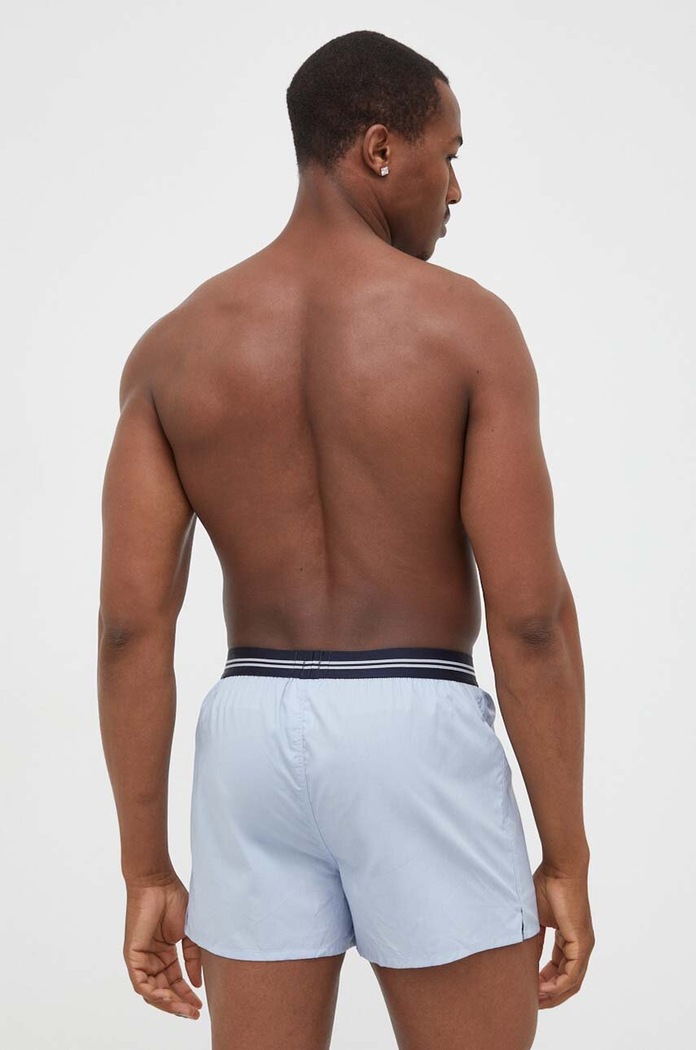 Памучни боксерки BOSS (3 броя) 3P Woven Boxer син 50480034