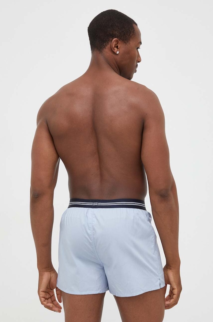 Памучни боксерки BOSS (3 броя) 3P Woven Boxer син 50480034