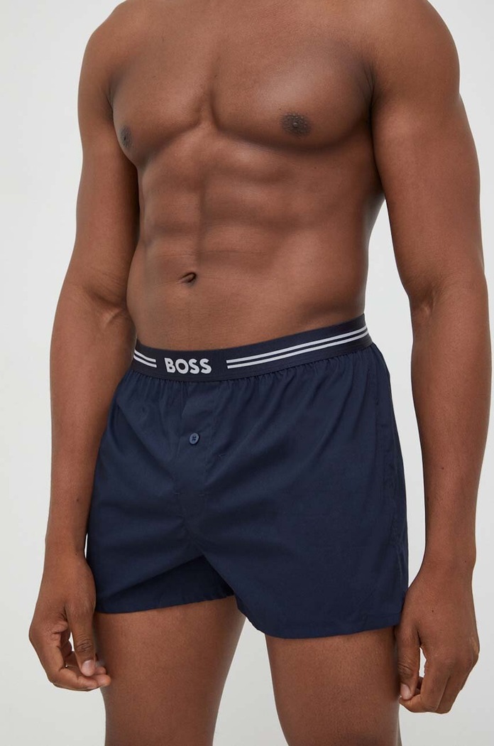 Памучни боксерки BOSS (3 броя) 3P Woven Boxer 50480034 син