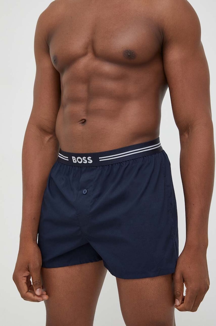Памучни боксерки BOSS (3 броя) 3P Woven Boxer 50480034 син
