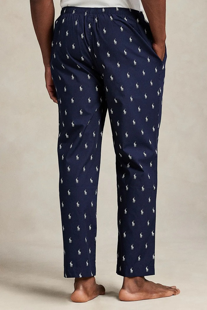 Bombažne pižama hlače Polo Ralph Lauren 714899624 mornarsko modra SS26