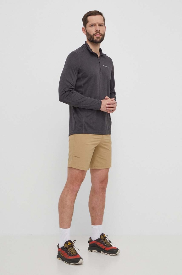 Montane longsleeve funkcyjny Dart Zip MDRZN szary SS24