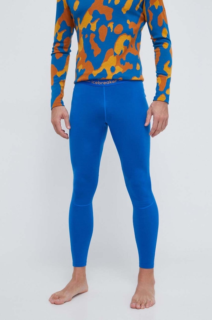 Icebreaker legginsy funkcyjne 200 ZoneKnit Merino Planet friendly niebieski IB0A56HB5801