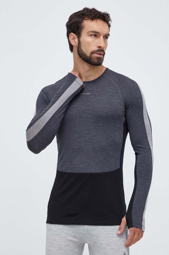 Icebreaker longsleeve funkcyjny ZoneKnit 260 Planet friendly czarny IB0A56HH5851