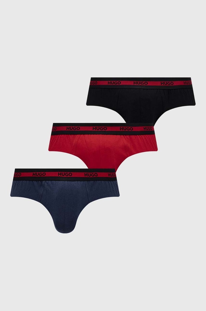 HUGO slipy 3-pack dzianina czerwony 50503100