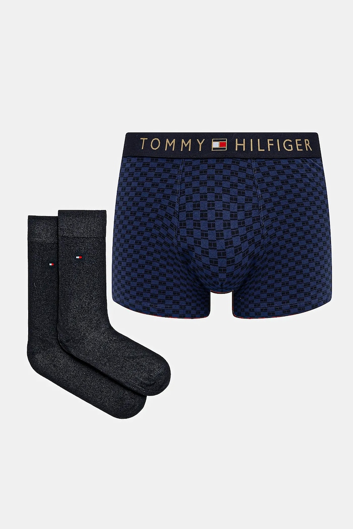 Set boxeriek a ponožiek Tommy Hilfiger pletenina tmavomodrá UM0UM03048