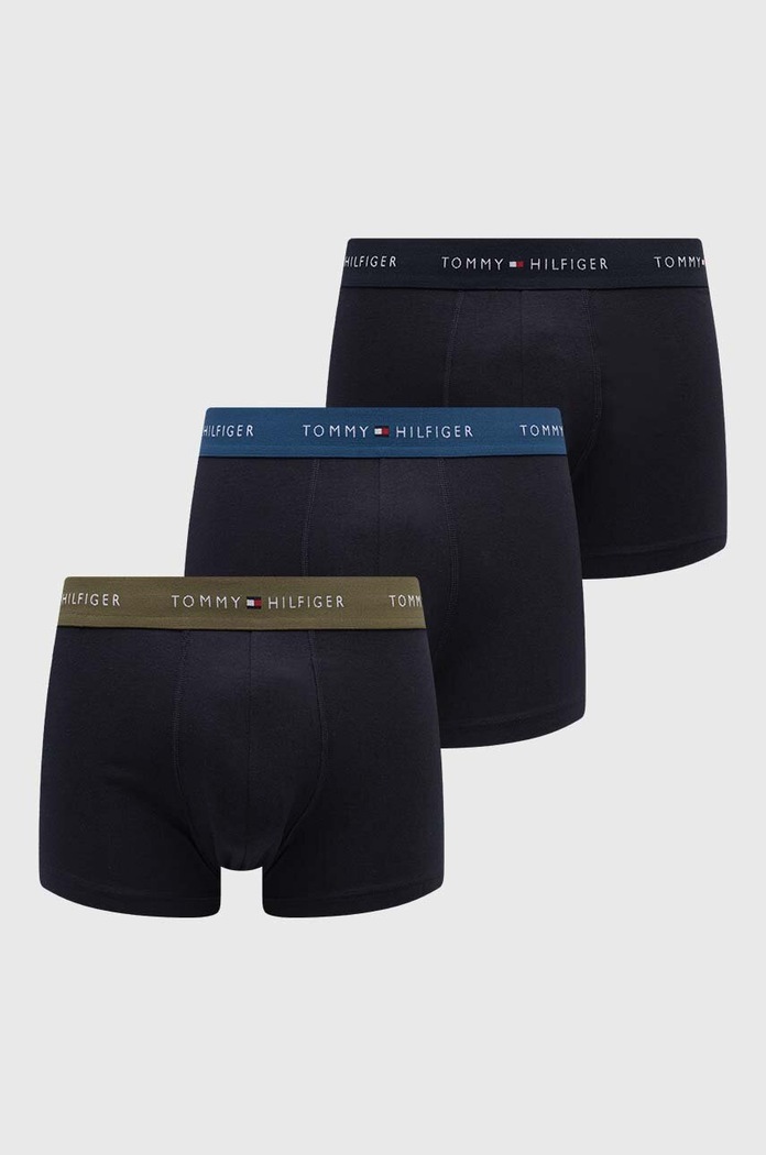 Tommy Hilfiger oprijete boksarice moške z bombažem paket 3 kosov Pletenina mornarsko modra UM0UM02763