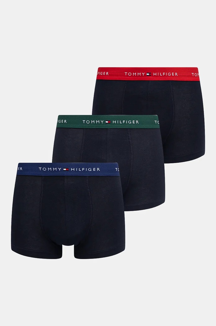 Tommy Hilfiger εφαρμοστά μποξεράκια ανδρικά με βαμβάκι 3-pack εφαρμοστό σορτς μπόξερ σκούρο μπλε UM0UM02763