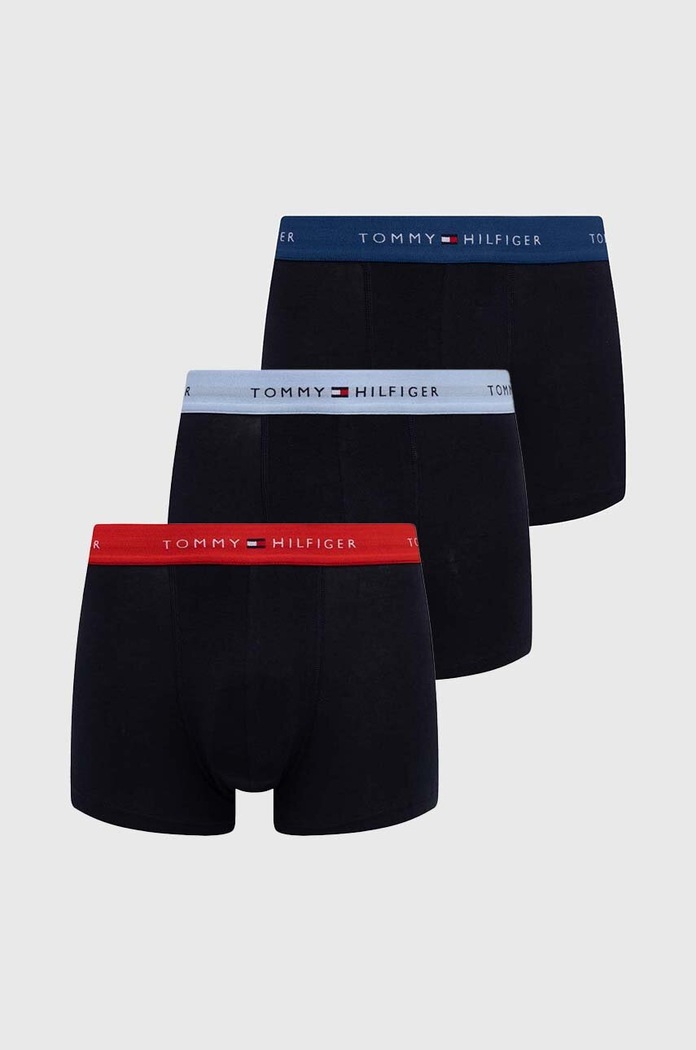 Tommy Hilfiger oprijete boksarice moške z bombažem paket 3 kosov Pletenina črna UM0UM02763