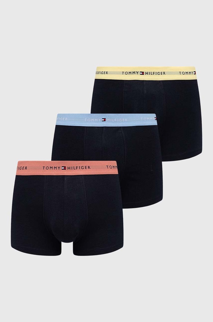 Tommy Hilfiger oprijete boksarice moške z bombažem paket 3 kosov Pletenina črna UM0UM02763