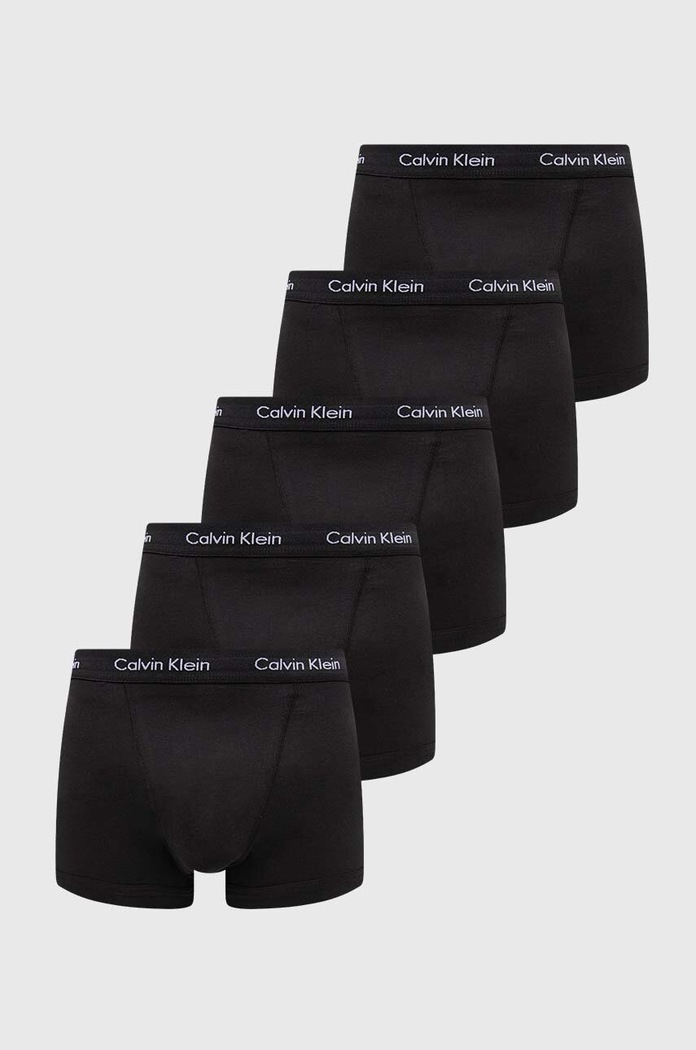 Calvin Klein Underwear boksarice moške bombažne z elastanom paket 5 kosov Pletenina črna 000NB2877A