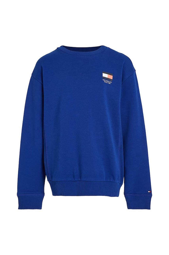 Tommy Hilfiger Dětská bavlněná mikina Tommy Hilfiger KB0KB08291.128.176.9BYX modrá AW23