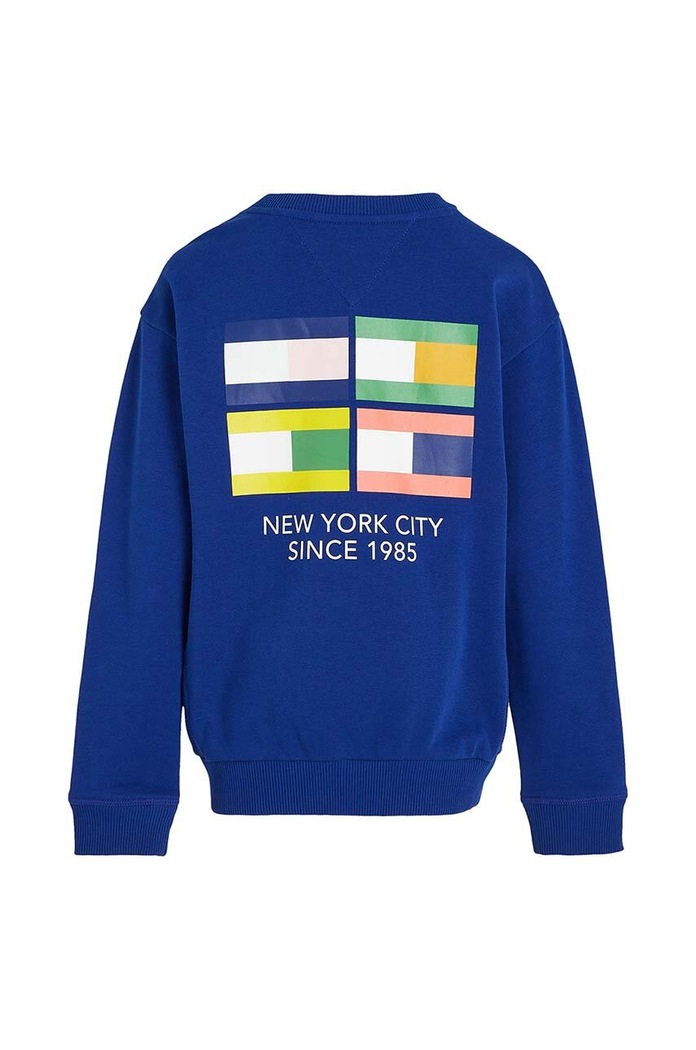 CHLAPEC Tommy Hilfiger Dětská bavlněná mikina Tommy Hilfiger KB0KB08291.128.176.9BYX modrá