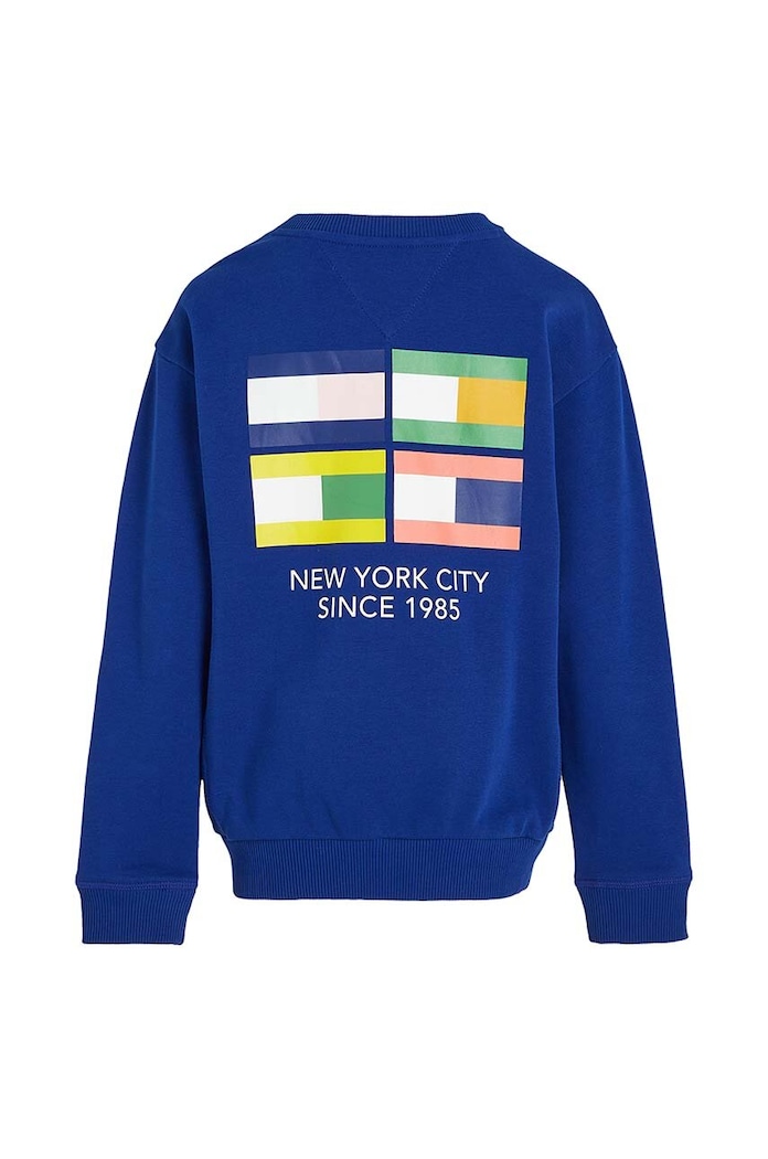CHLAPEC Tommy Hilfiger Dětská bavlněná mikina Tommy Hilfiger KB0KB08291.128.176.9BYX modrá