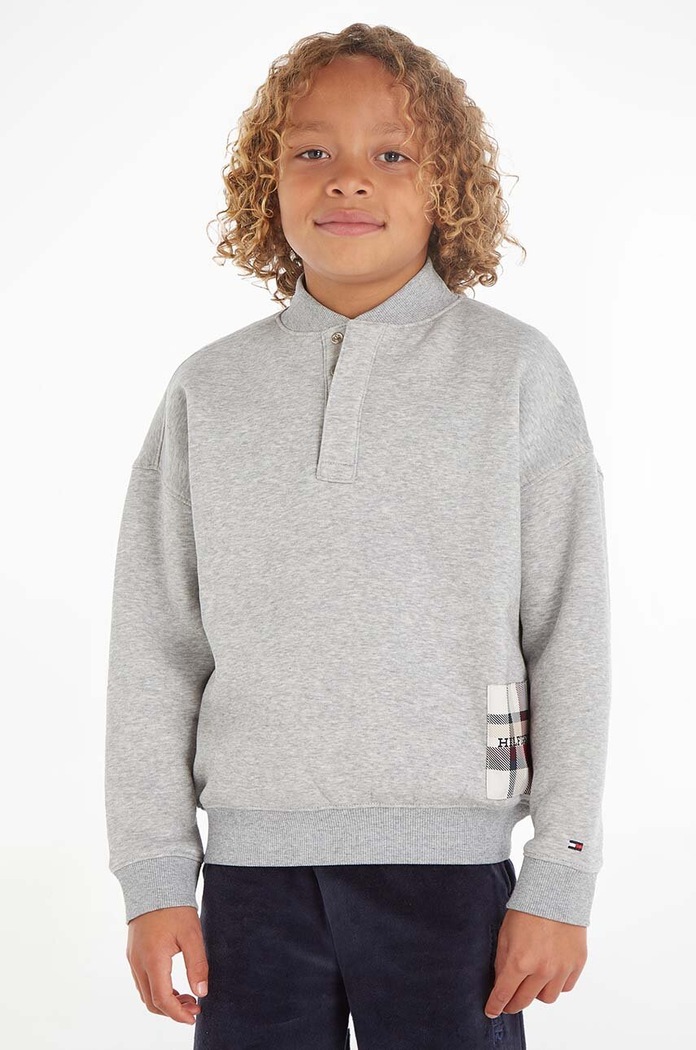 Tommy Hilfiger bluza dziecięca aplikacja szary KB0KB08302.128.176.9BYX