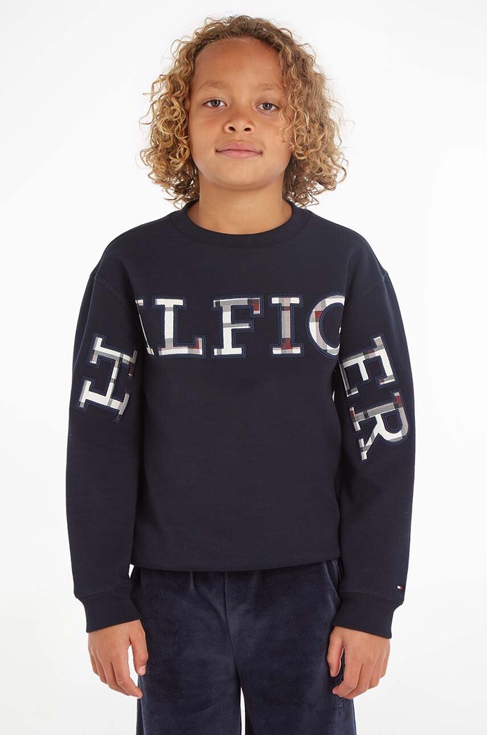 Tommy Hilfiger bluza dziecięca aplikacja granatowy KB0KB08382.128.176.9BYX