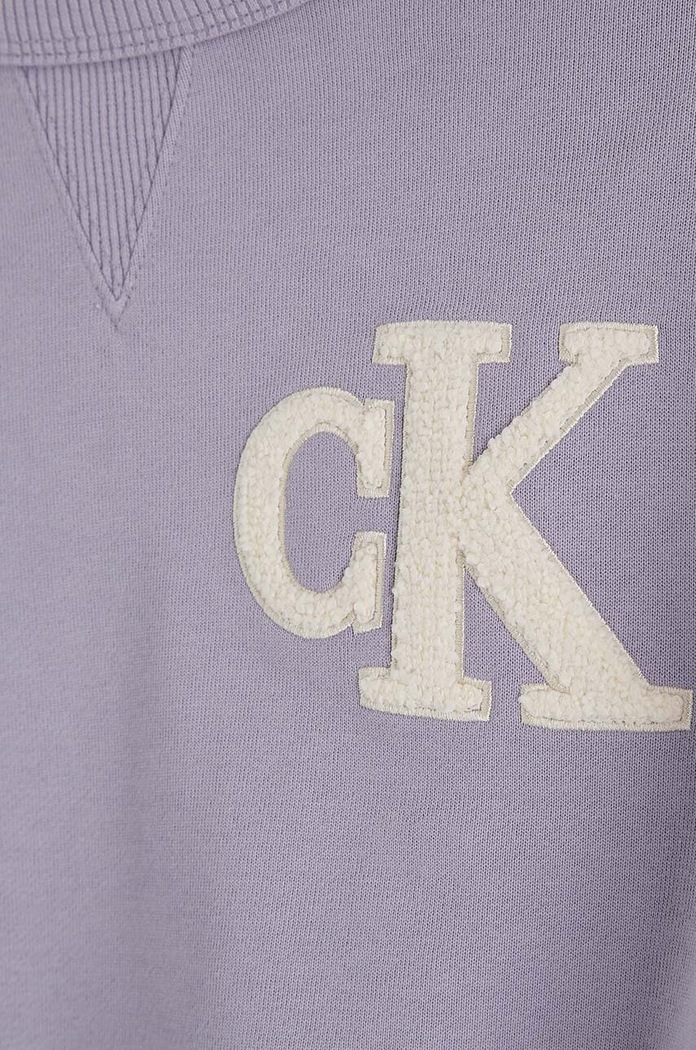 Detská bavlnená mikina Calvin Klein Jeans fialová IB0IB01684.9BYX