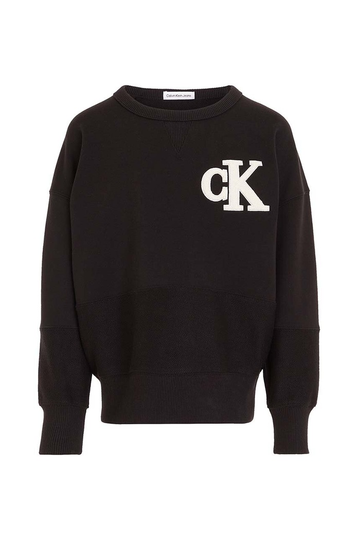 Παιδική βαμβακερή μπλούζα Calvin Klein Jeans IB0IB01684.9BYX μαύρο AW23