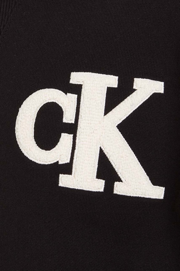 Παιδική βαμβακερή μπλούζα Calvin Klein Jeans μαύρο IB0IB01684.9BYX