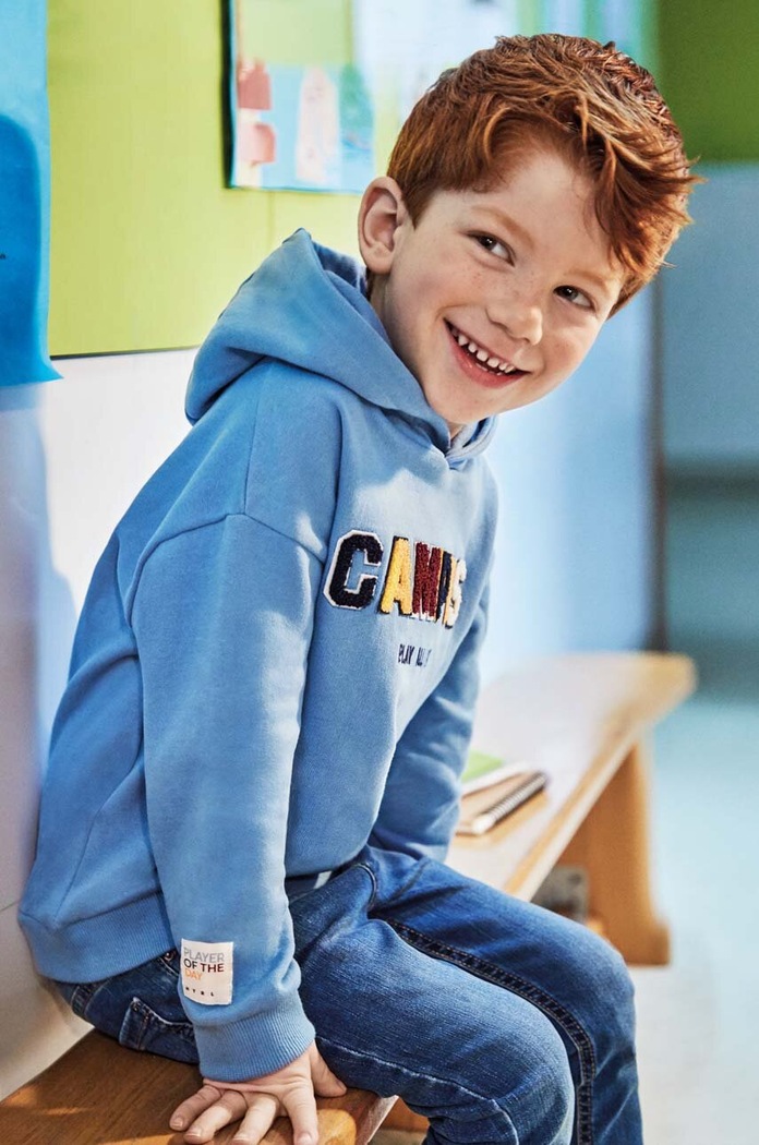 Mayoral bluza dziecięca z elastanem niebieski 4425.5E.Mini.9BYX