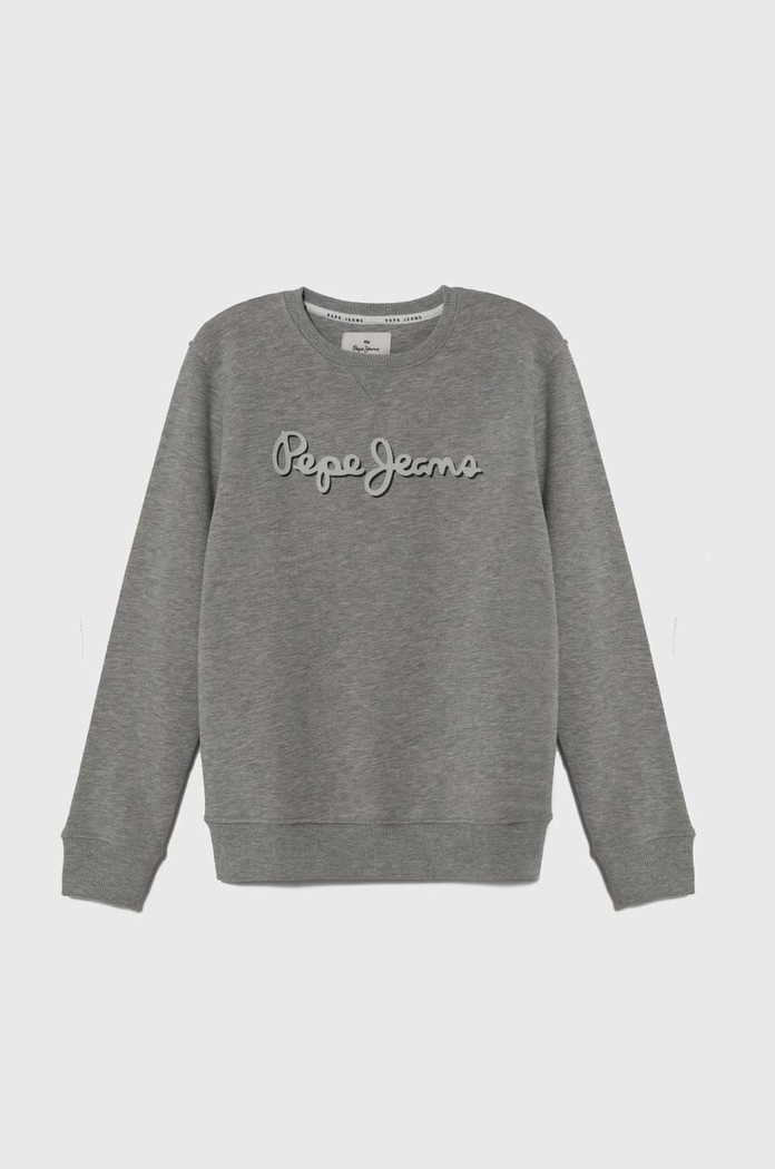 Детски суичър Pepe Jeans без качулка сив PB581532