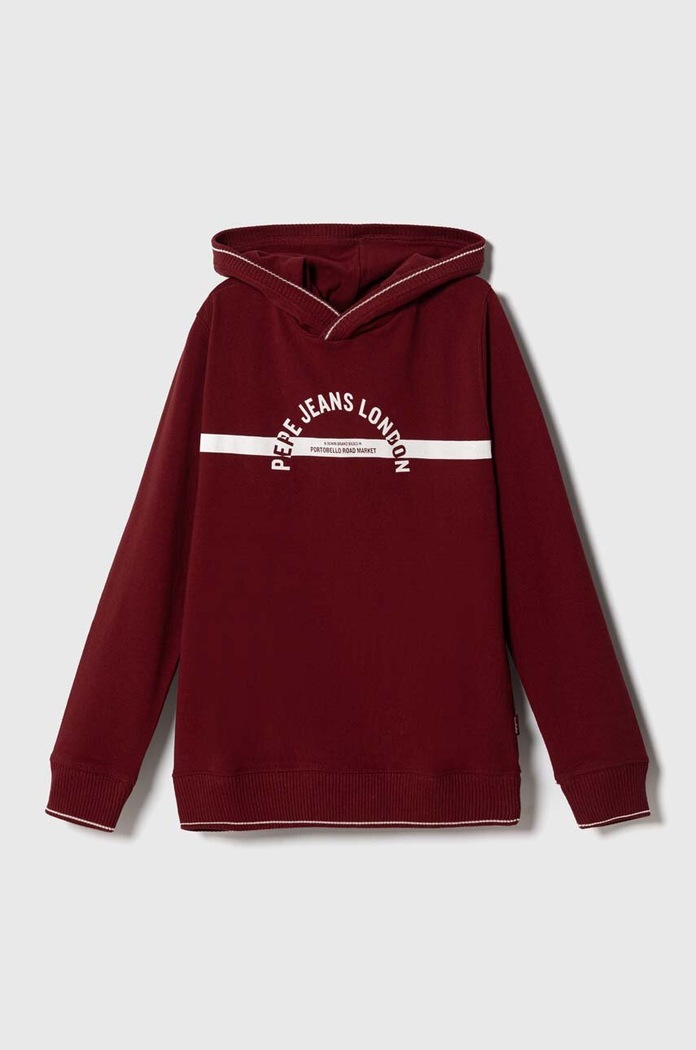 Pepe Jeans bluza cu doua fete copii print burgundia PB581537