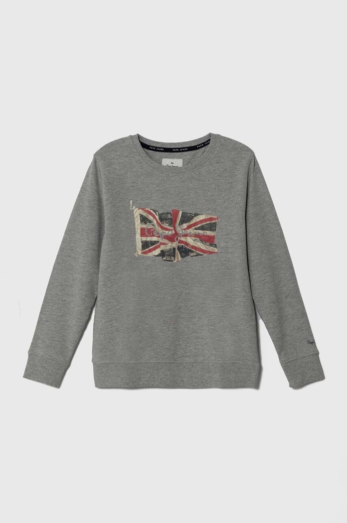 Pepe Jeans bluza bawełniana dziecięca nadruk szary PB581524